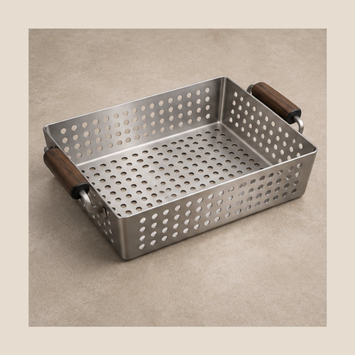FlameFold Perforated Grill Basket — lifestyle