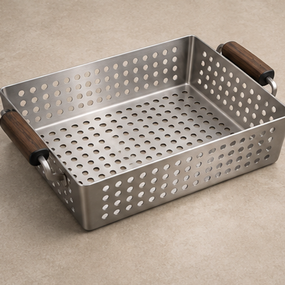 FlameFold Perforated Grill Basket — feature