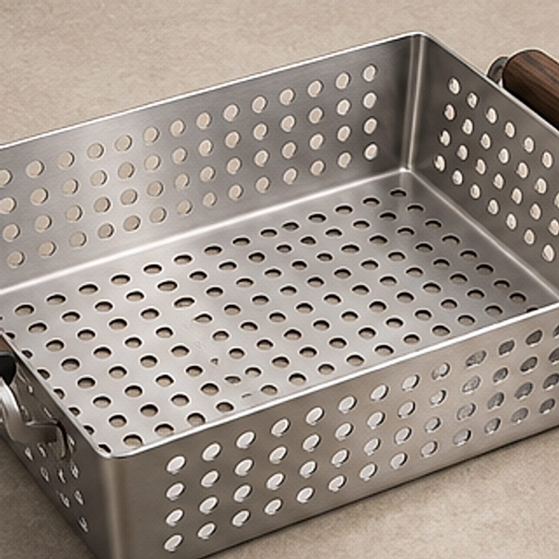 FlameFold Perforated Grill Basket — detail