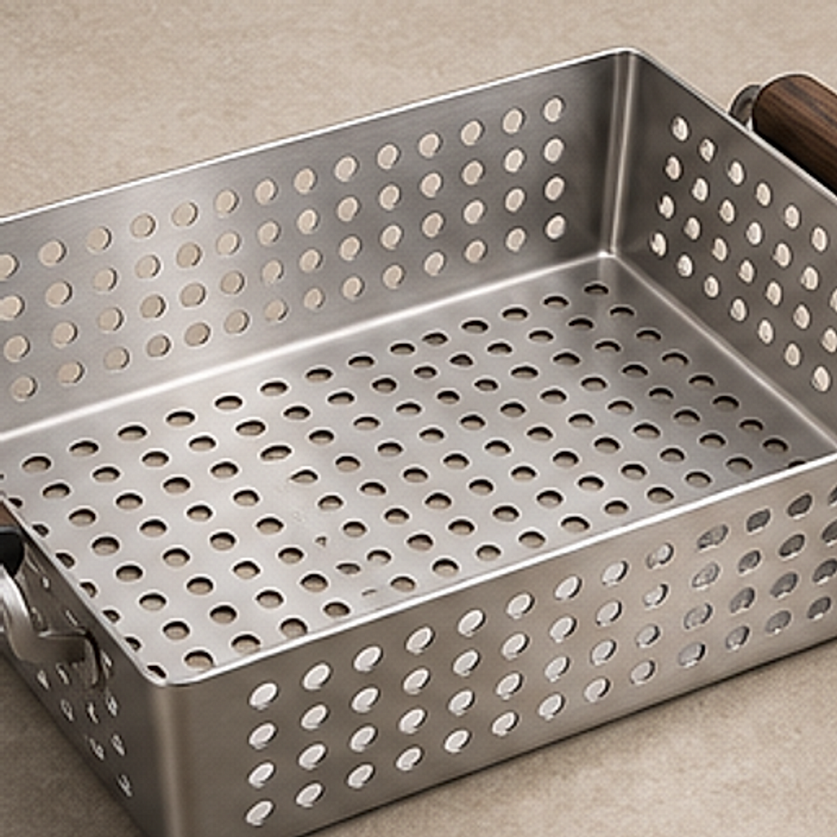 FlameFold Perforated Grill Basket — detail