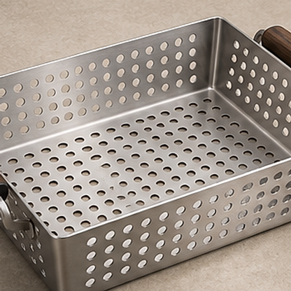FlameFold Perforated Grill Basket — detail