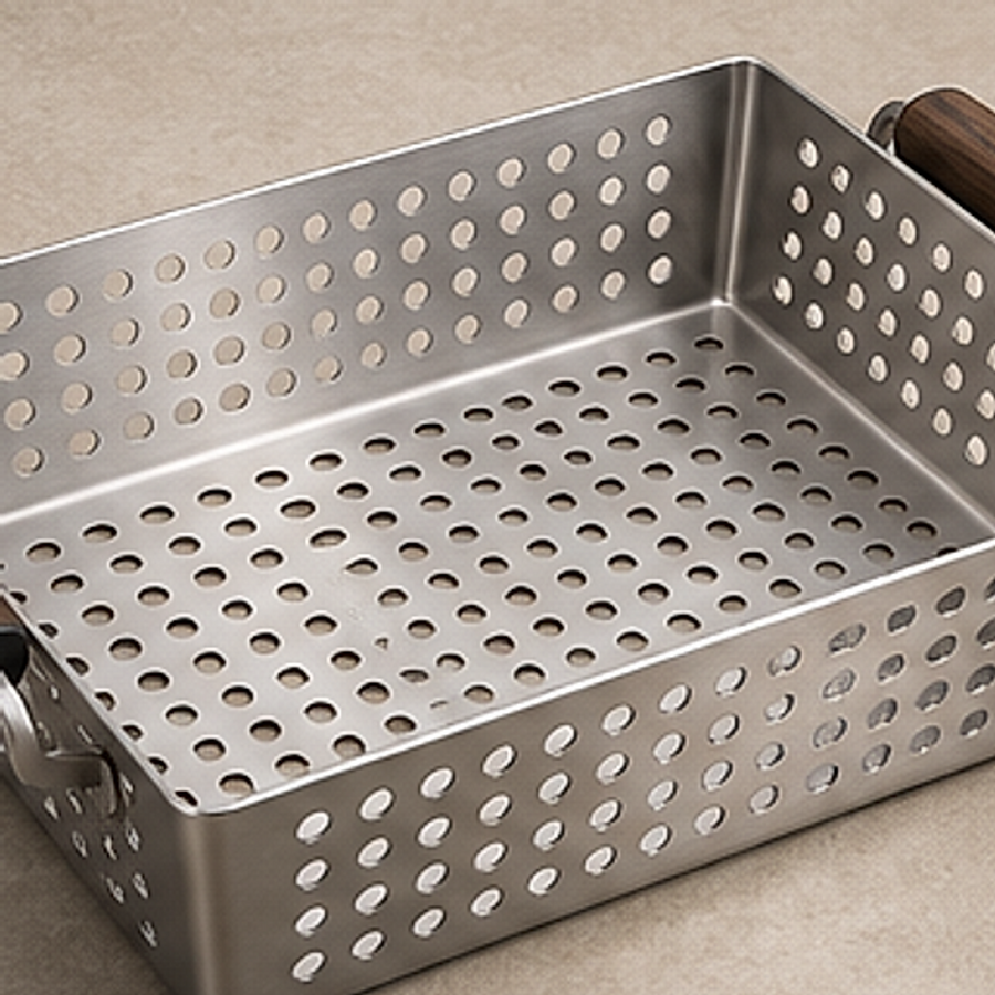 FlameFold Perforated Grill Basket — detail