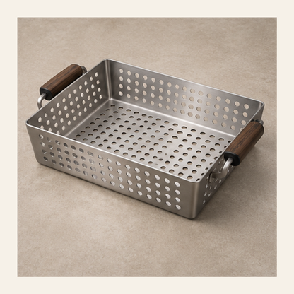 FlameFold Perforated Grill Basket — overview