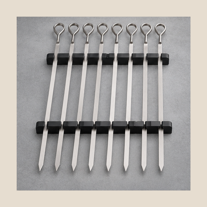 SkewerGrid Stainless Skewer Set — 8 Piece Set — lifestyle
